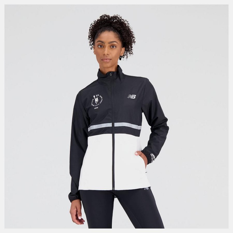 Chaquetas New Balance NYC Marathon Surplus Mujer Negras Blancas | EC 2081RW
