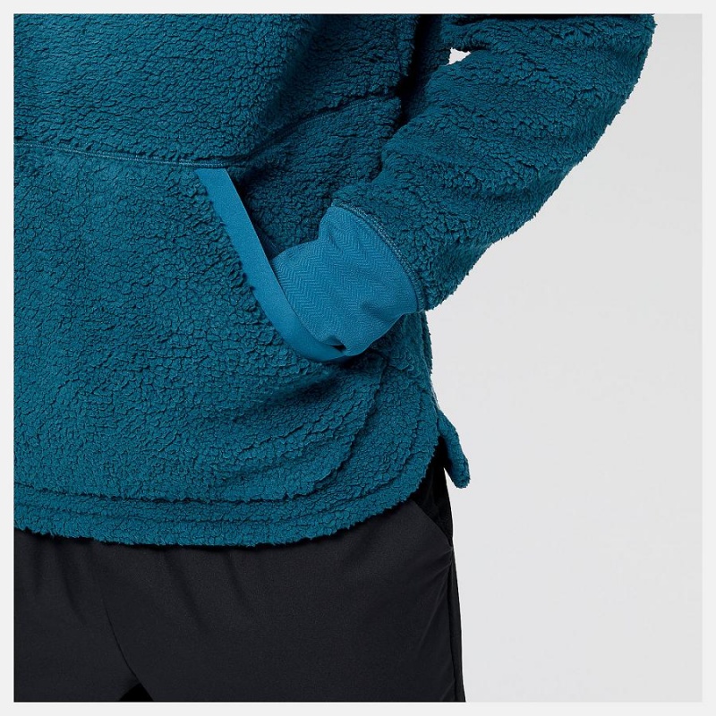 Chaquetas New Balance Q Speed Sherpa Anorak Hombre Azules | EC 1371CE