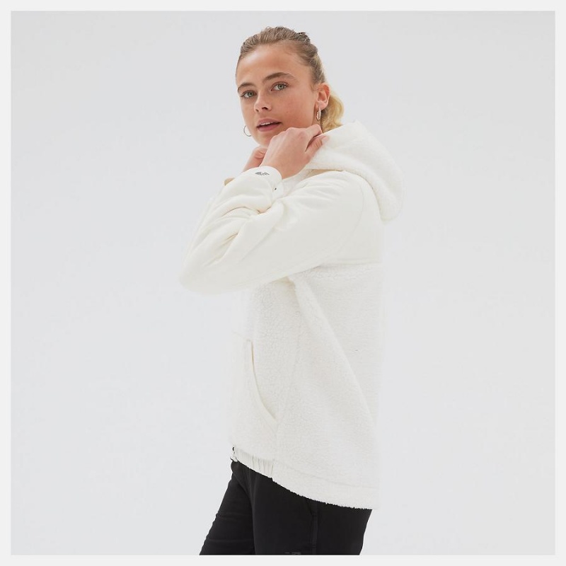 Chaquetas New Balance Q Speed Sherpa Anorak Mujer Blancas | EC 2082TV