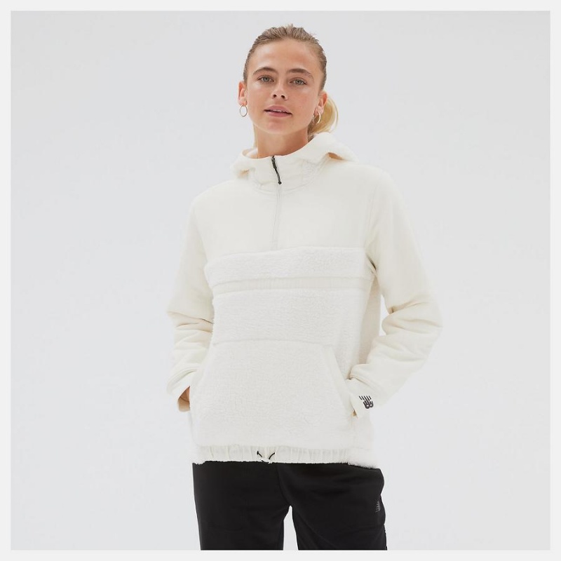 Chaquetas New Balance Q Speed Sherpa Anorak Mujer Blancas | EC 2082TV