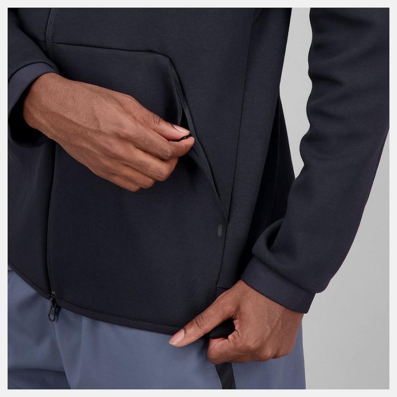 Chaquetas New Balance R.W.Tech Fleece Full Zip Hombre Negras | EC 1372VD