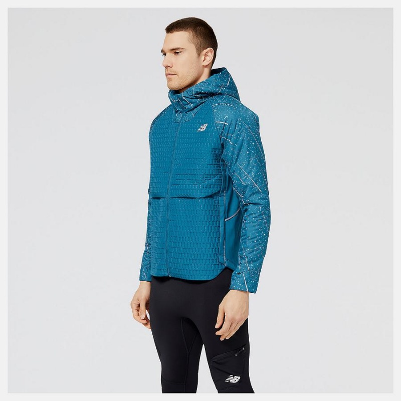 Chaquetas New Balance Reflective Impact Run Heat Hombre Azules | EC 1373BC