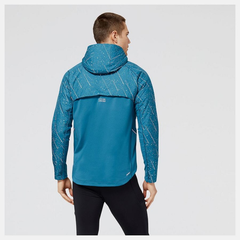 Chaquetas New Balance Reflective Impact Run Heat Hombre Azules | EC 1373BC