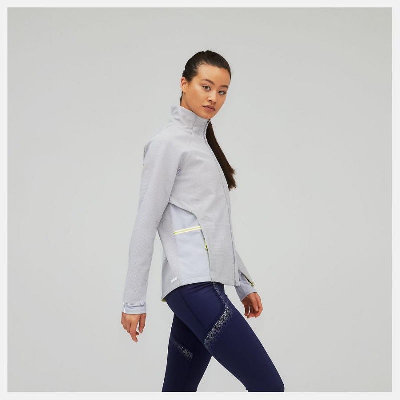 Chaquetas New Balance Reflective Impact Run Winter Mujer Plateadas | EC 2083YU