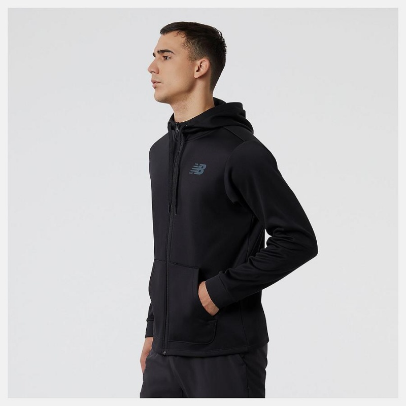 Chaquetas New Balance Tenacity Performance Fleece Full Zip Hombre Negras | EC 1376QZ