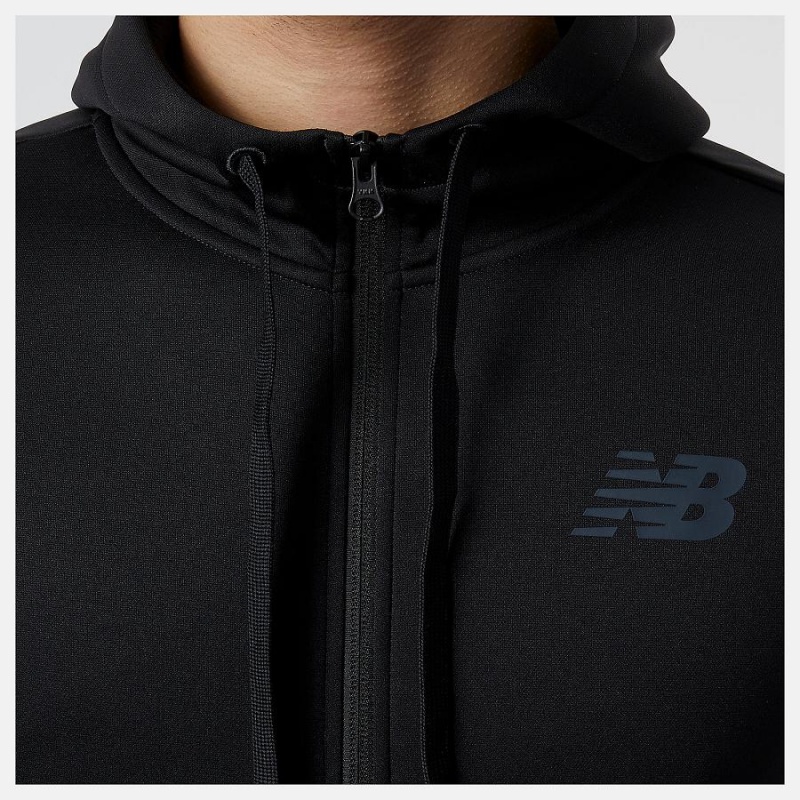 Chaquetas New Balance Tenacity Performance Fleece Full Zip Hombre Negras | EC 1376QZ
