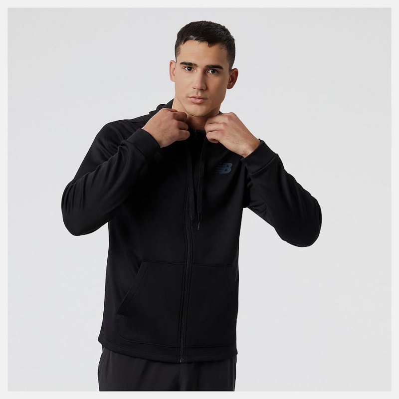 Chaquetas New Balance Tenacity Performance Fleece Full Zip Hombre Negras | EC 1376QZ
