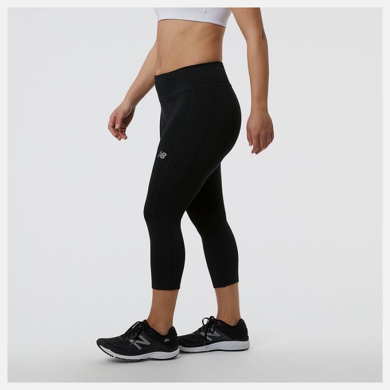 Pantalon New Balance Accelerate Capri Mujer Negras | EC 2087PQ