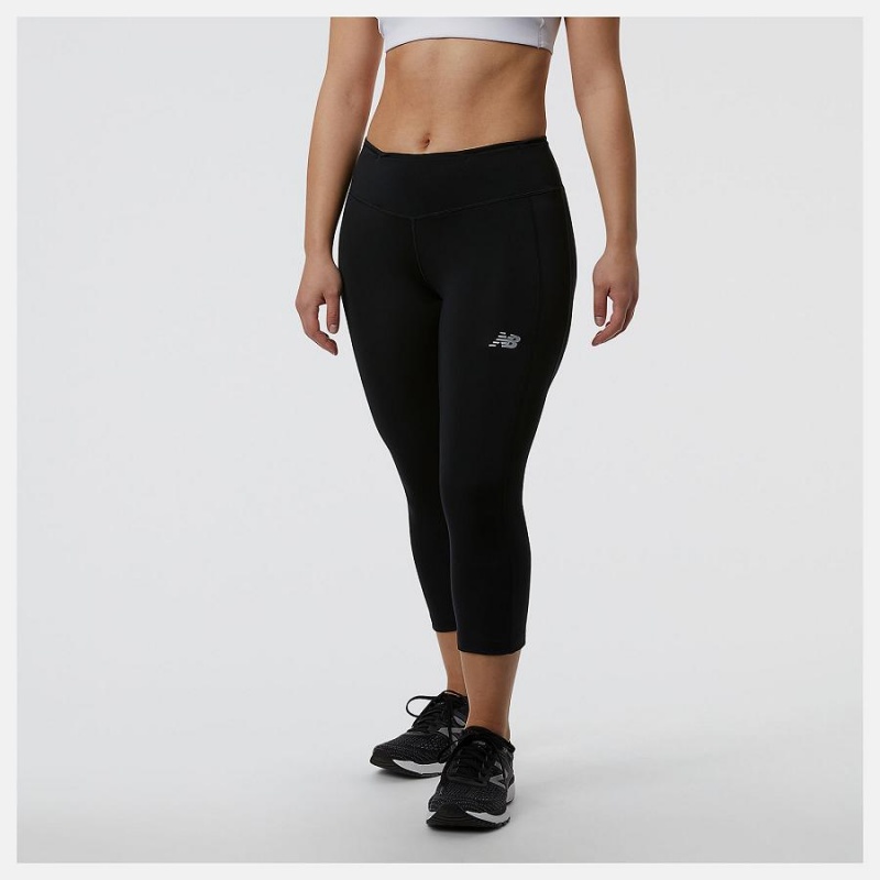 Pantalon New Balance Accelerate Capri Mujer Negras | EC 2087PQ