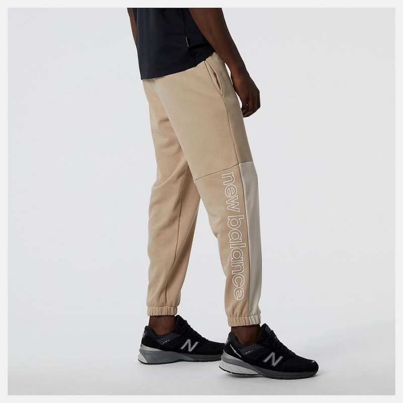 Pantalon New Balance Athletics Renew Askew Sweatpant Hombre Beige | EC 1387SO
