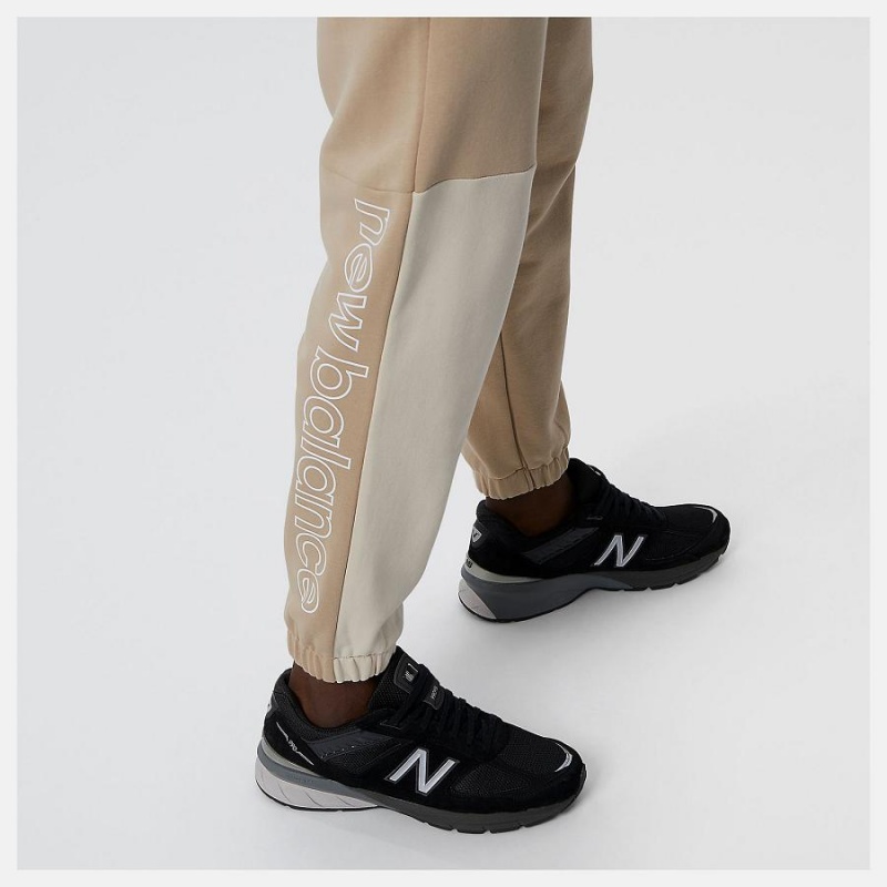 Pantalon New Balance Athletics Renew Askew Sweatpant Hombre Beige | EC 1387SO