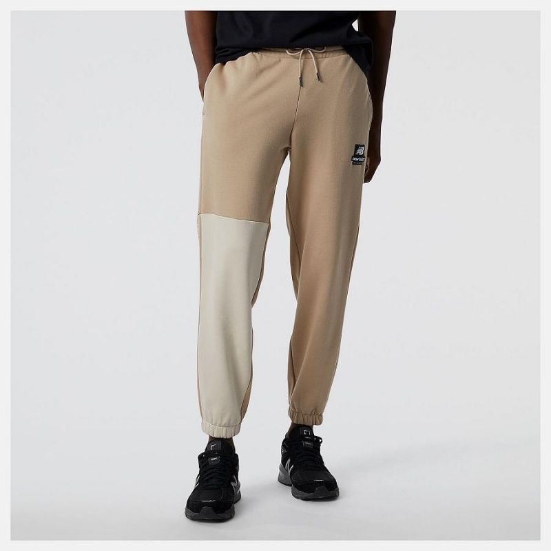 Pantalon New Balance Athletics Renew Askew Sweatpant Hombre Beige | EC 1387SO