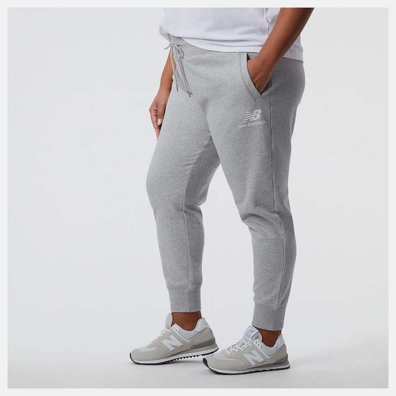 Pantalon New Balance Essentials French Terry Sweatpant Mujer Gris | EC 2095KI
