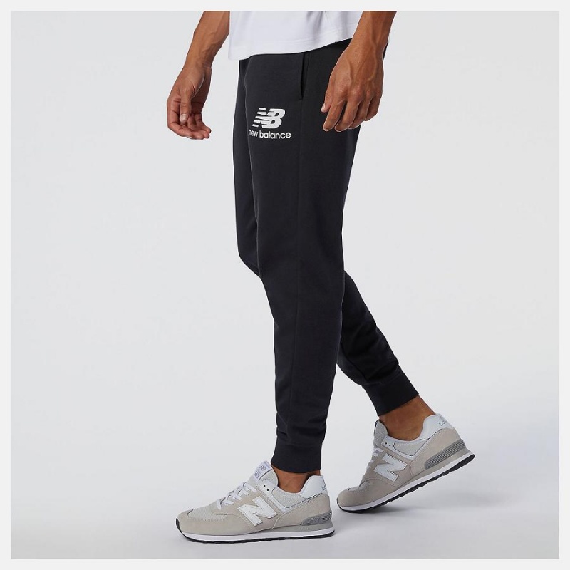 Pantalon New Balance Essentials Stacked Logo Sweatpant Hombre Negras | EC 1394LH