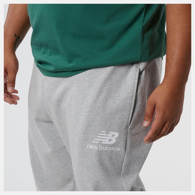 Pantalon New Balance Essentials Stacked Logo Sweatpant Hombre Gris | EC 1393KI