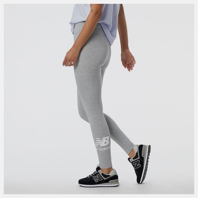 Pantalon New Balance Essentials Stacked Legging Mujer Gris | EC 2098XF