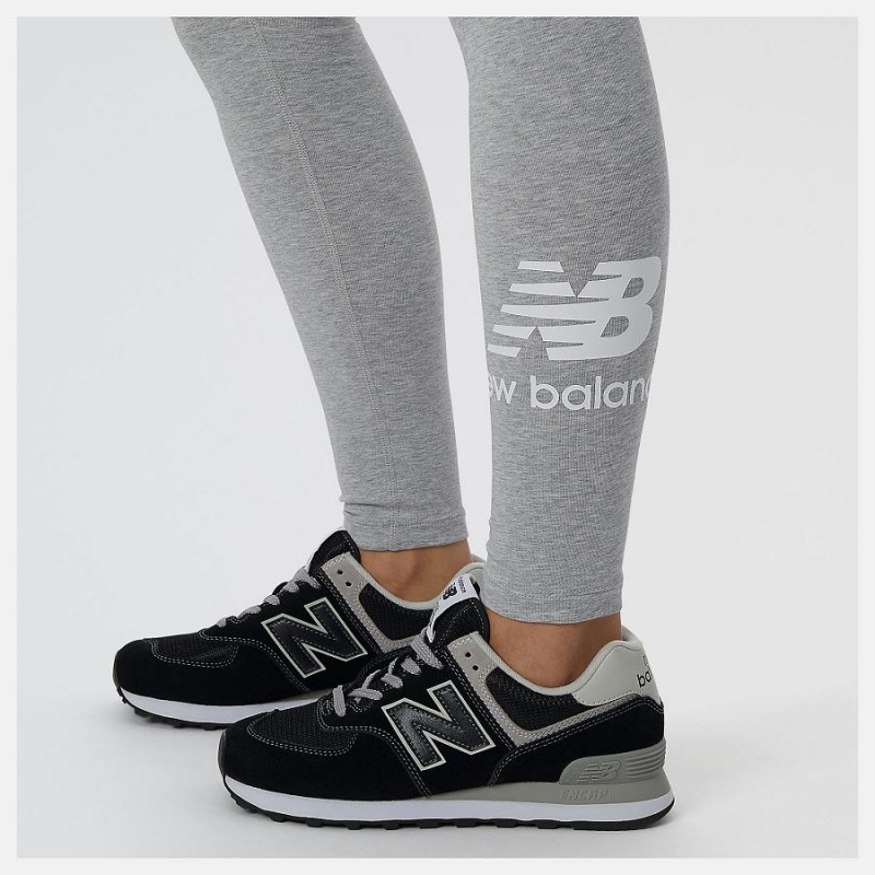 Pantalon New Balance Essentials Stacked Legging Mujer Gris | EC 2098XF