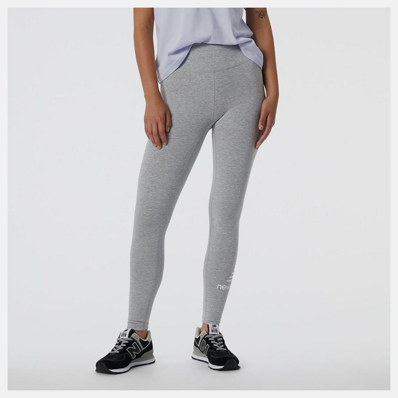 Pantalon New Balance Essentials Stacked Legging Mujer Gris | EC 2098XF