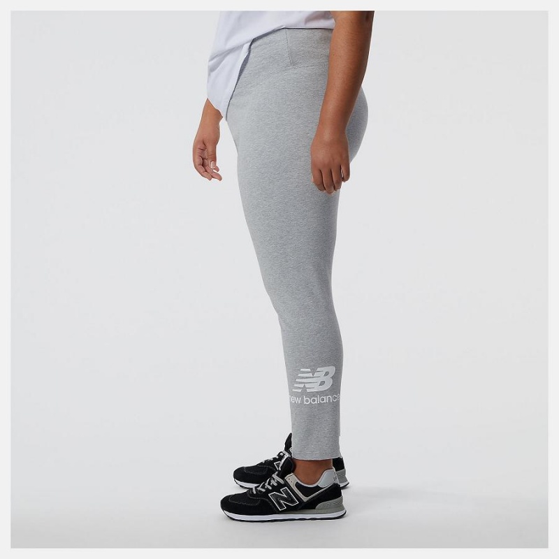 Pantalon New Balance Essentials Stacked Legging Mujer Plateadas | EC 2097ZG