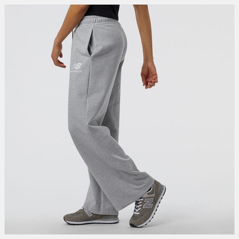 Pantalon New Balance Essentials Wide Legged Sweatpant Mujer Gris | EC 2101BC