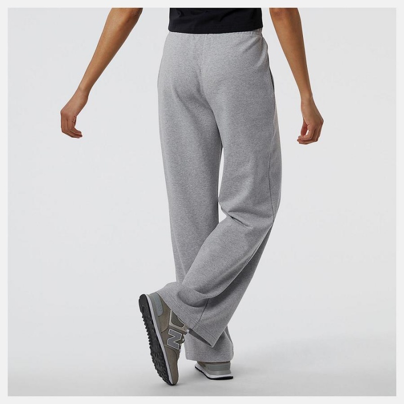 Pantalon New Balance Essentials Wide Legged Sweatpant Mujer Gris | EC 2101BC
