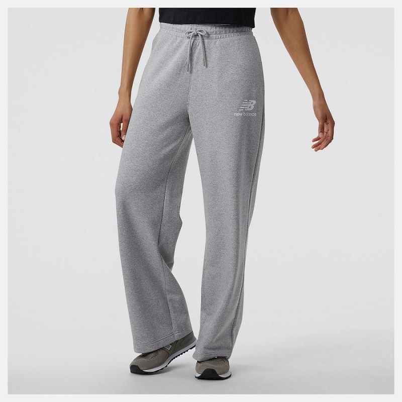 Pantalon New Balance Essentials Wide Legged Sweatpant Mujer Gris | EC 2101BC