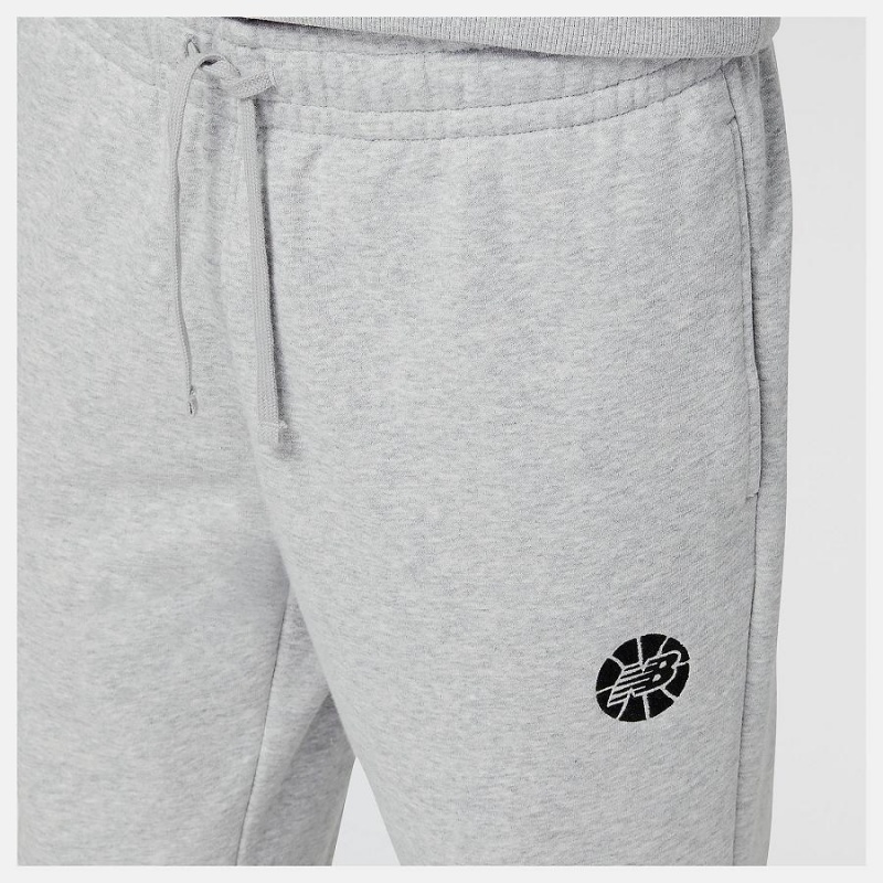 Pantalon New Balance Hoops Fundamentals Hombre Gris | EC 1396XF