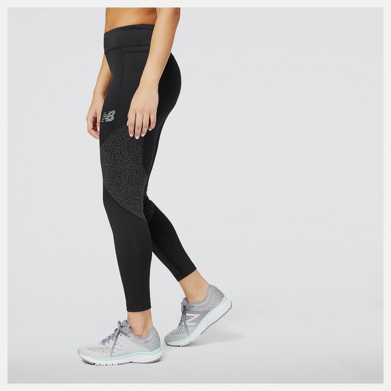 Pantalon New Balance NYC Marathon PMV Shutter Speed 7/8 Tight Mujer Negras | EC 2109YU