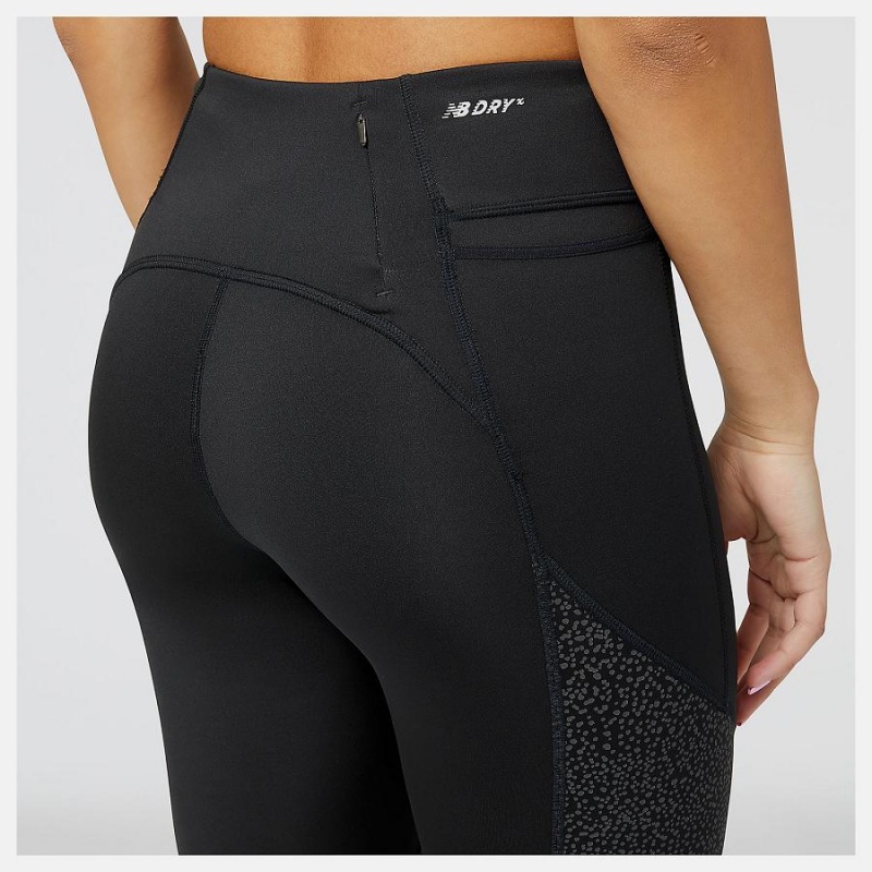 Pantalon New Balance NYC Marathon PMV Shutter Speed 7/8 Tight Mujer Negras | EC 2109YU
