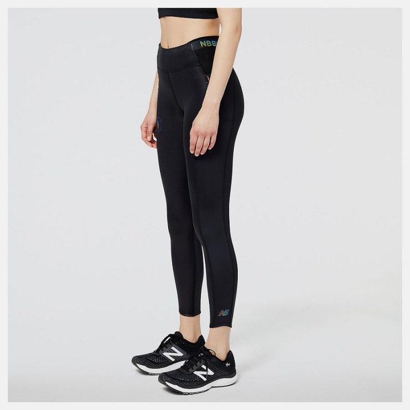 Pantalon New Balance NYC Marathon Q Speed 7/8 Tight Mujer Negras | EC 2110UT