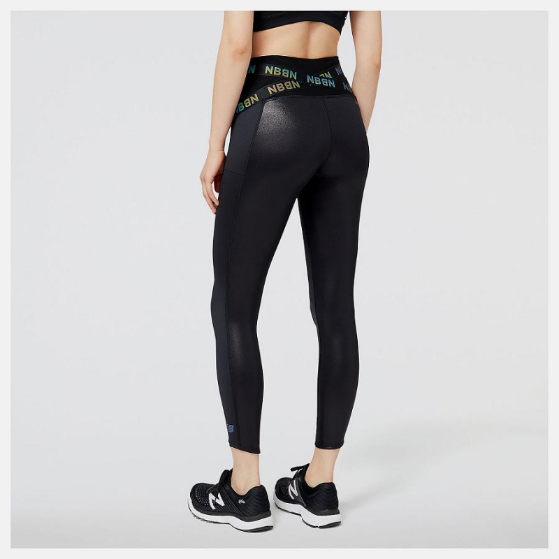 Pantalon New Balance NYC Marathon Q Speed 7/8 Tight Mujer Negras | EC 2110UT