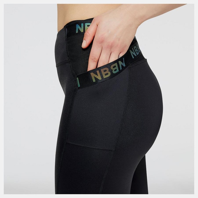 Pantalon New Balance NYC Marathon Q Speed 7/8 Tight Mujer Negras | EC 2110UT