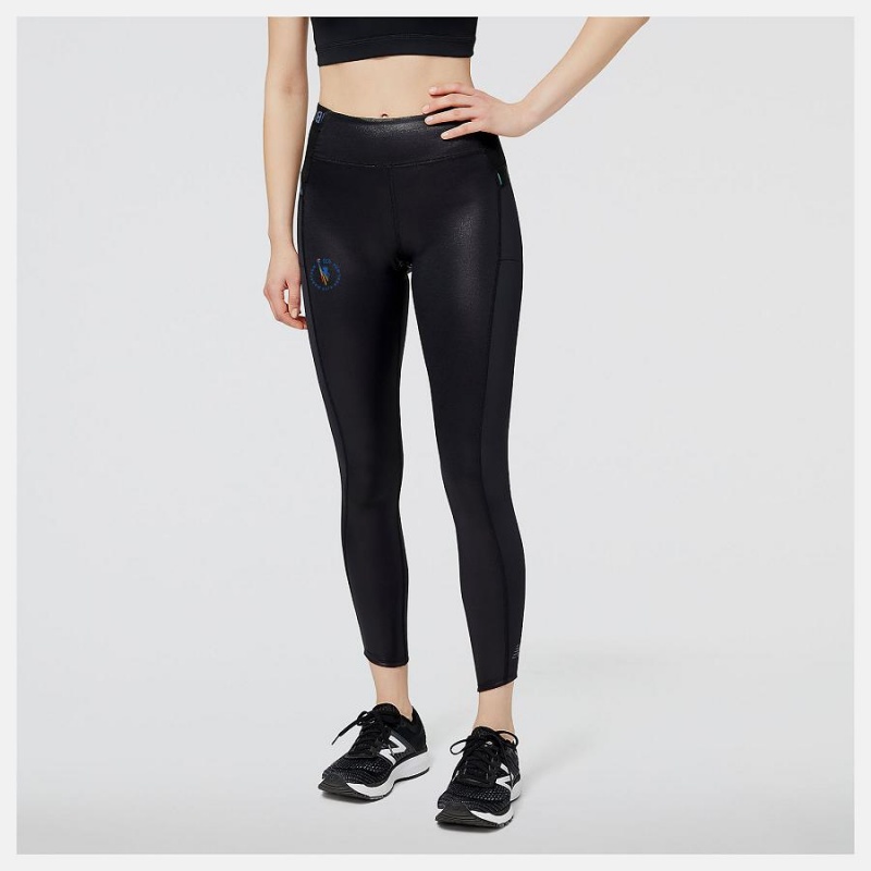 Pantalon New Balance NYC Marathon Q Speed 7/8 Tight Mujer Negras | EC 2110UT