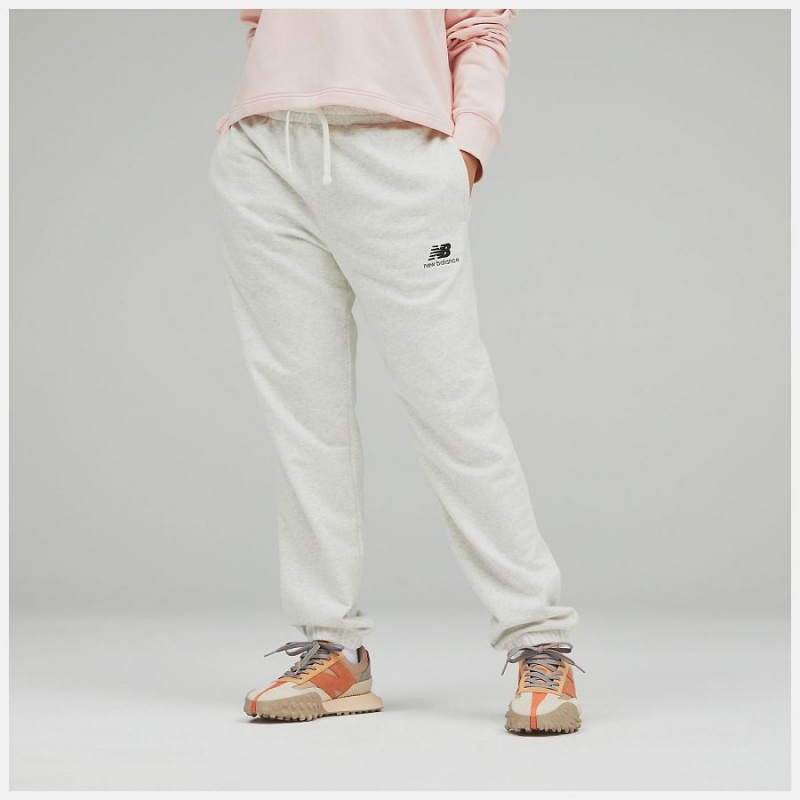 Pantalon New Balance Uni-ssentials French Terry Sweatpant Hombre Blancas | EC 1412AP
