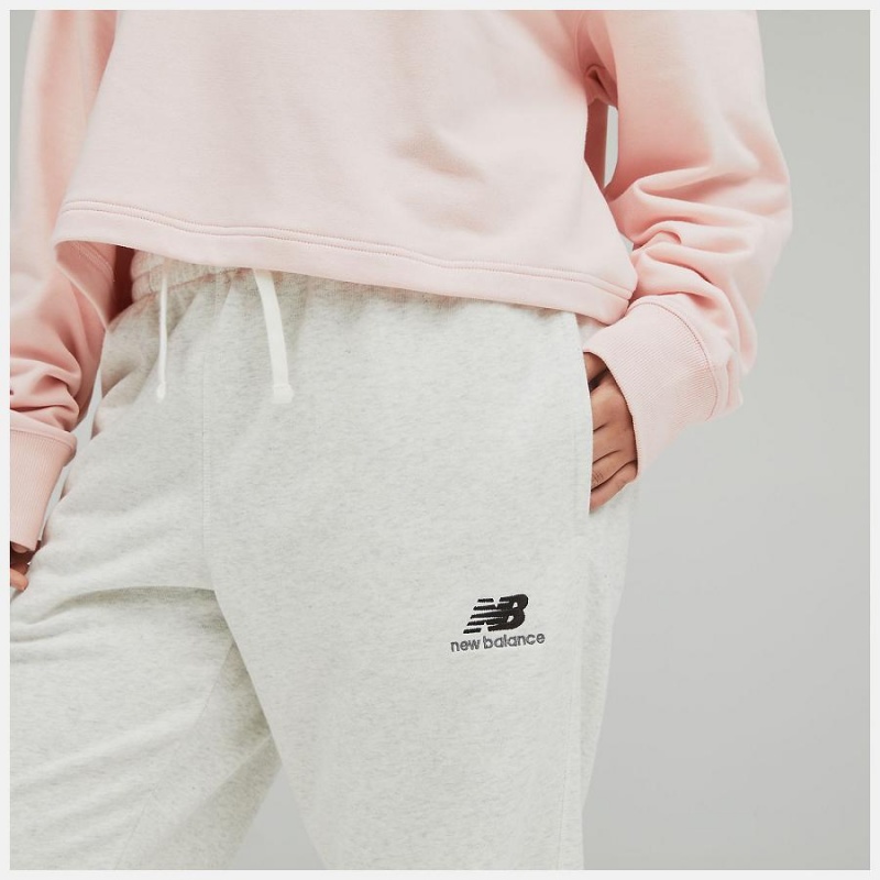 Pantalon New Balance Uni-ssentials French Terry Sweatpant Hombre Blancas | EC 1412AP