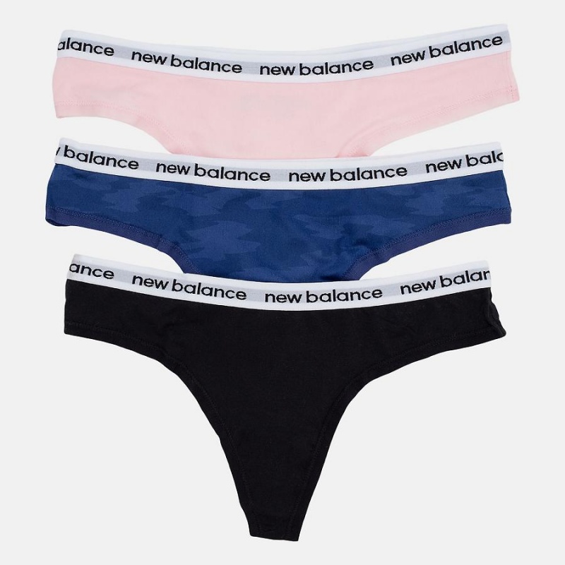Ropa Interior New Balance Eversoft Thong 3PK Mujer Negras | EC 2057YU
