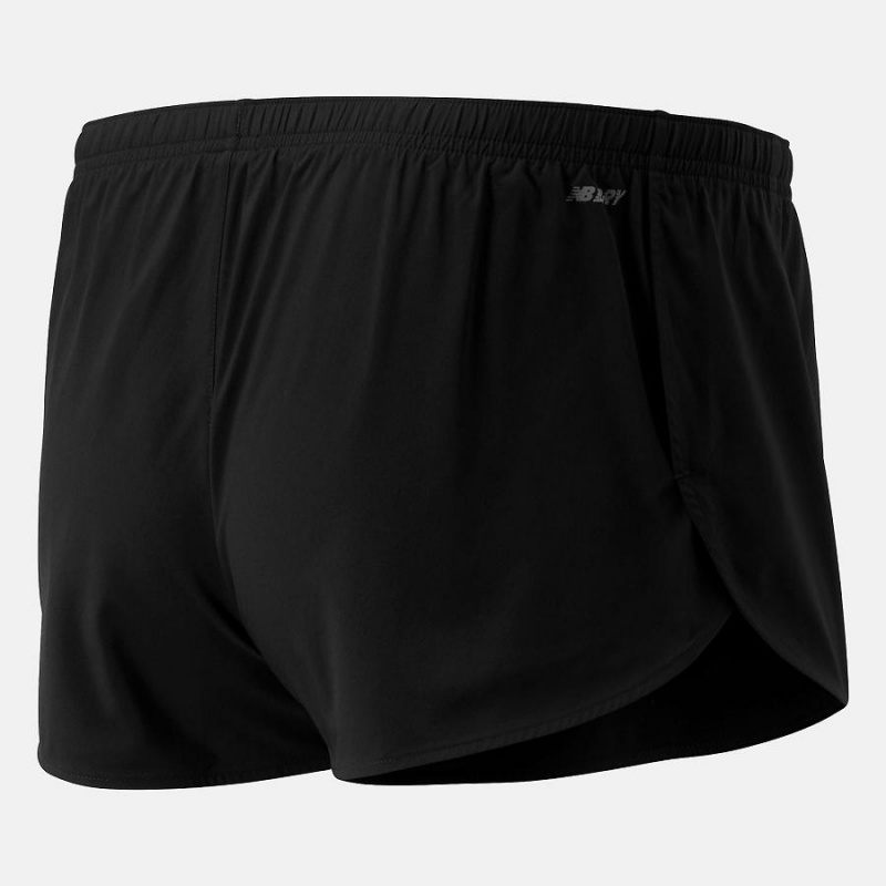 Short New Balance Accelerate 3 Inch Split Hombre Negras | EC 1414DN