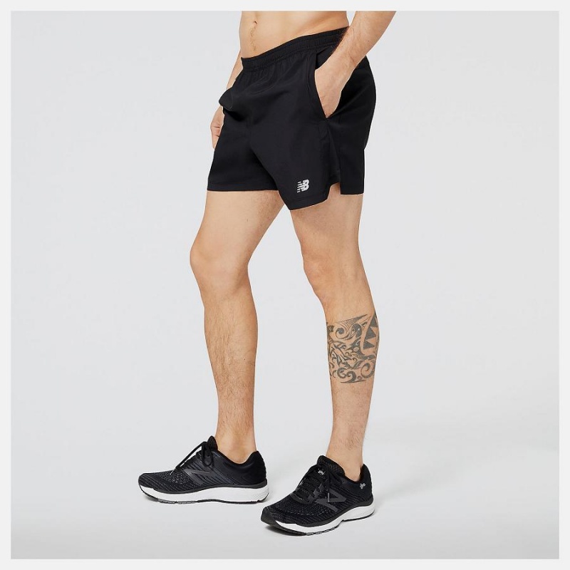 Short New Balance Accelerate 5 inch Hombre Negras | EC 1418JJ