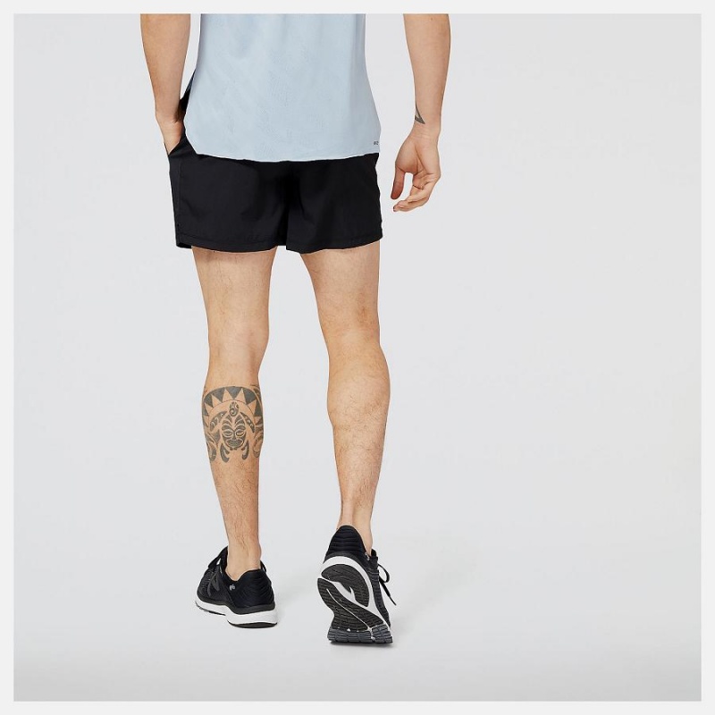 Short New Balance Accelerate 5 inch Hombre Negras | EC 1418JJ