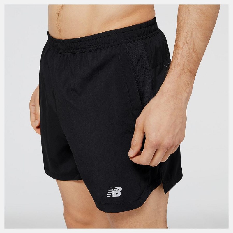 Short New Balance Accelerate 5 inch Hombre Negras | EC 1418JJ