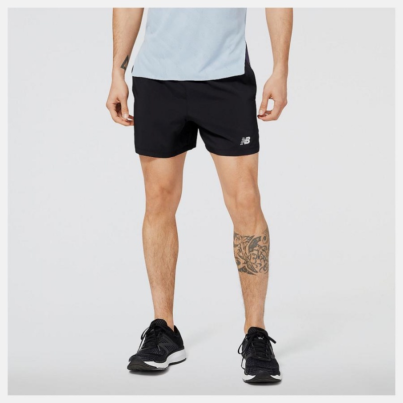 Short New Balance Accelerate 5 inch Hombre Negras | EC 1418JJ