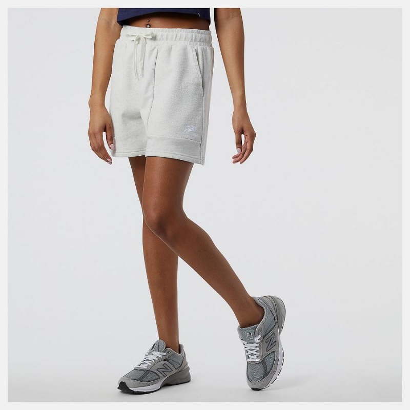 Short New Balance Athletics Mujer Blancas | EC 2129MA