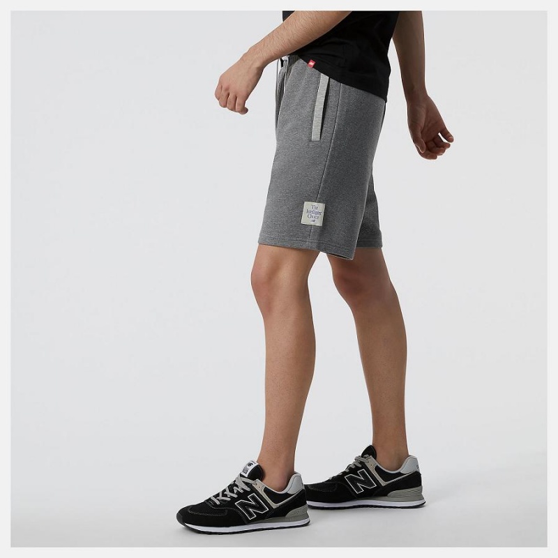 Short New Balance Essentials Fleece Hombre Gris Oscuro | EC 1425BC