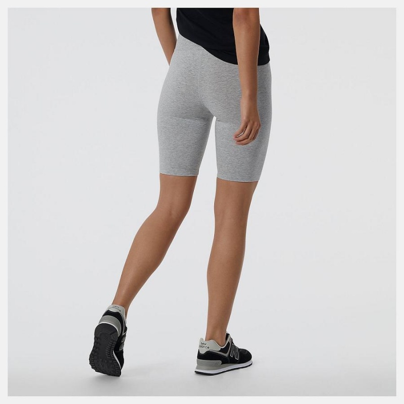 Short New Balance Essentials Stacked Fitted Mujer Gris | EC 2132EX