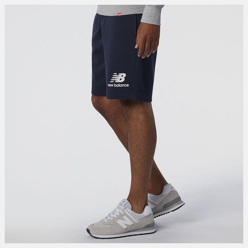 Short New Balance Essentials Stacked Logo Hombre Negras | EC 1426NB