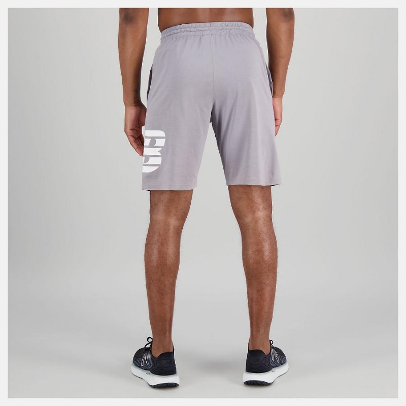 Short New Balance Heathertech Knit Hombre Gris | EC 1428QZ