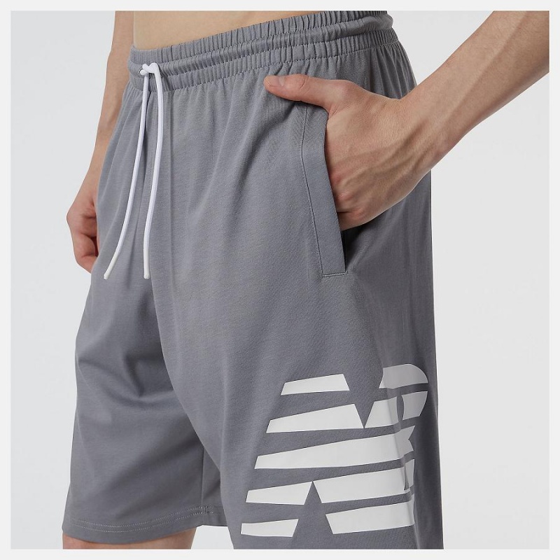 Short New Balance Heathertech Knit Hombre Gris | EC 1428QZ