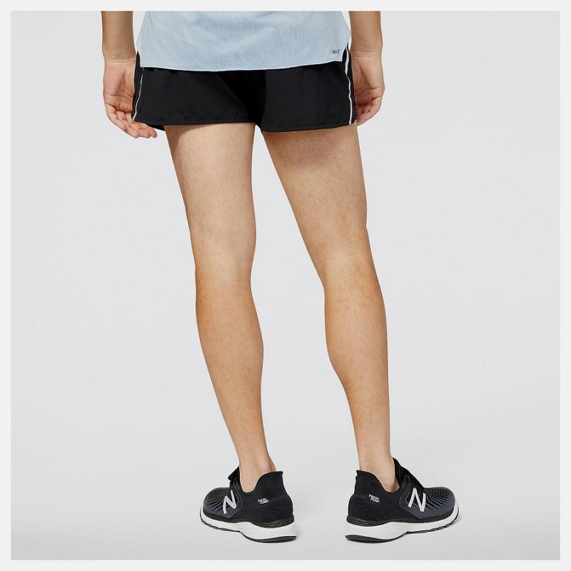 Short New Balance NYC Marathon Impact Run 3 Inch Split Hombre Negras | EC 1436OR