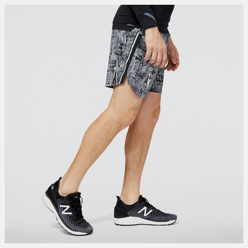 Short New Balance NYC Marathon Printed Impact Run 7 Inch Hombre Multicolor | EC 1439SO