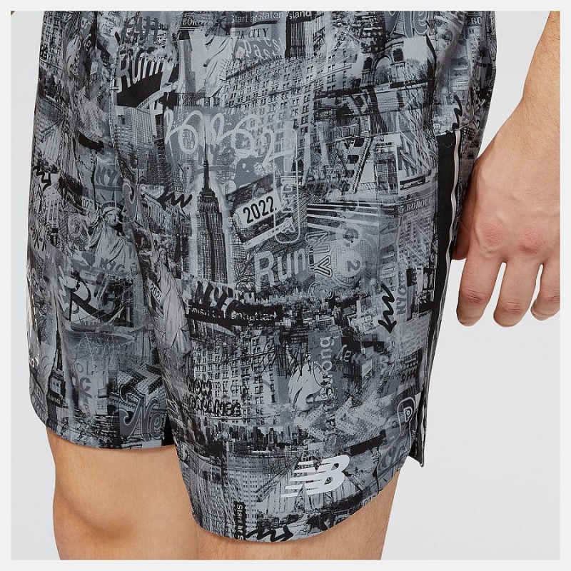 Short New Balance NYC Marathon Printed Impact Run 7 Inch Hombre Multicolor | EC 1439SO